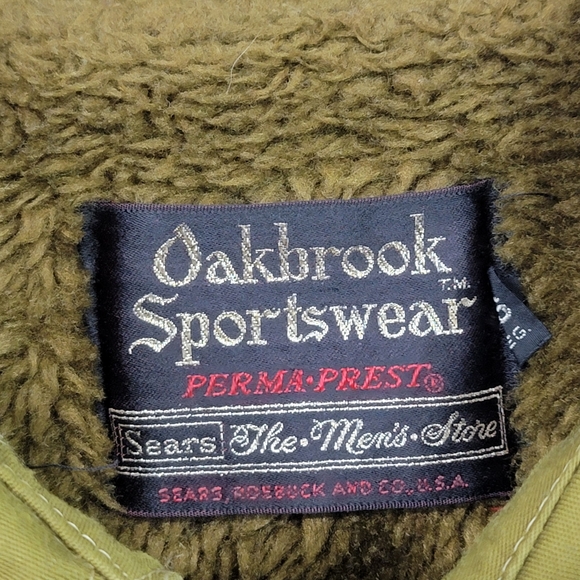 Vintage Oakbrook Sportswear Split Pea Green Long Coat With Fur Lining - Picture 11 of 16